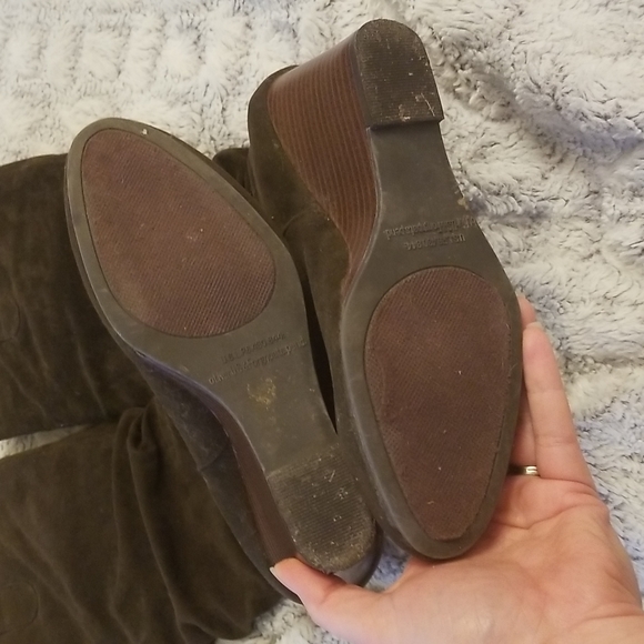 Rampage Faux Suede Wedge Knee Boots - Picture 2 of 4